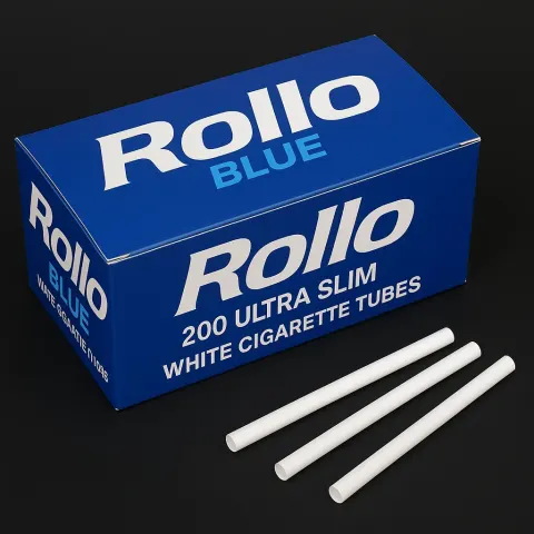 Blue Box Labeled "Rollo Blue" Containing 200 Ultra Slim