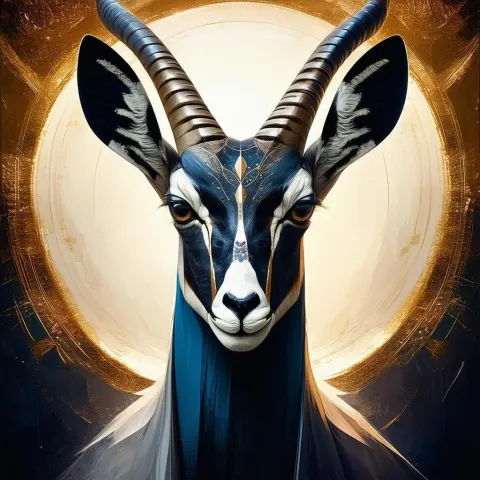 Enneacontagon Head Riding a Darkiron Gazelle