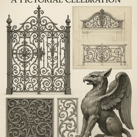 Detailed Montage of Metalwork Designs Showcasing a Decorative Gate