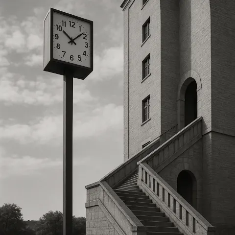 Beside a Tall Building with an Outdoor Staircase