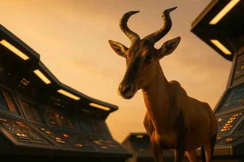 Single Hartebeest—its Form Defined by Noticeably High Forequarters