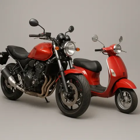 Motorcycle and a Scooter