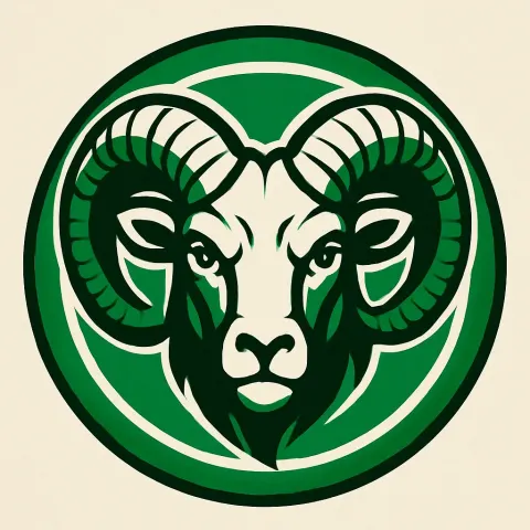 Bold Illustration of a Ram's Head