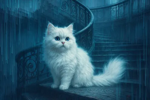 Single White Persian Cat—characterized by its Charming Doll-faced Appearance