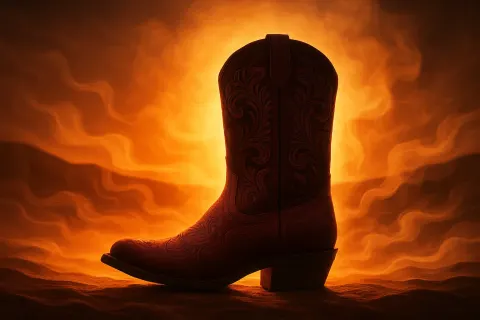 Single Burgundy Red Cowboy Boot