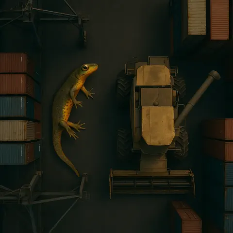 Amidst the Sprawling Active Shipping Docks