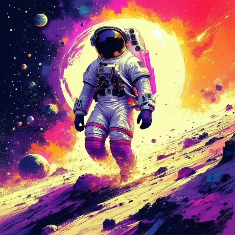 Mignola Inspired Astronaut in Ink and Color