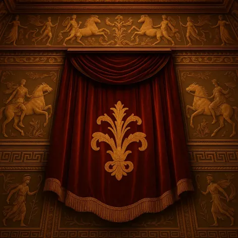 Lone Appliqued Velvet Theater Curtain