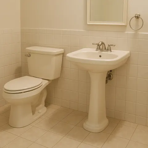 Bathroom Scene Featuring a Toilet