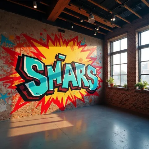 Graffiti Mural of a Sports News Studio