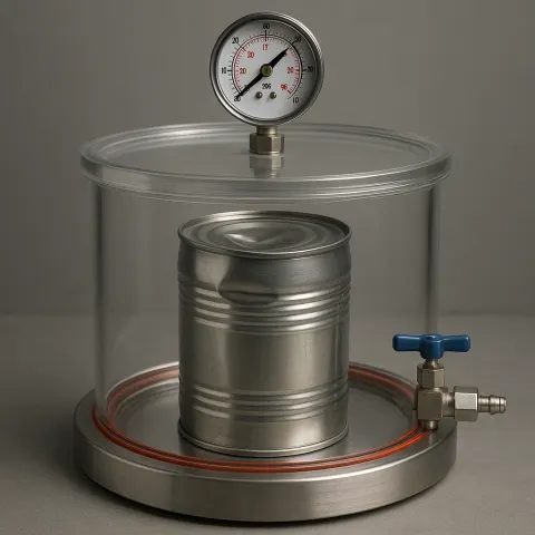 Inside a Vacuum Chamber Sits a Sealed Metal Canister