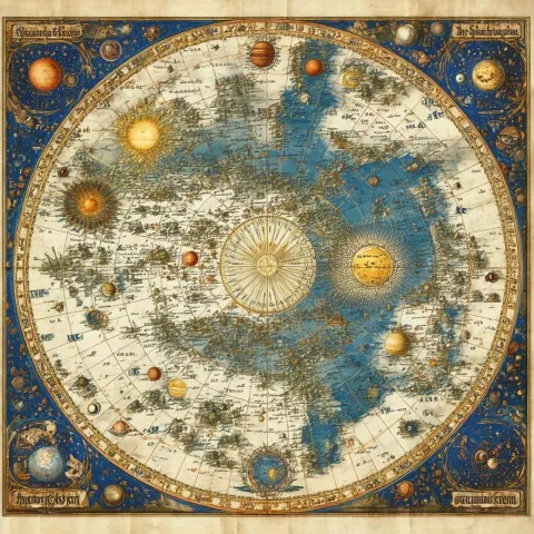 Medieval Manuscript Map of the Solar System