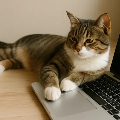 Beside a Laptop