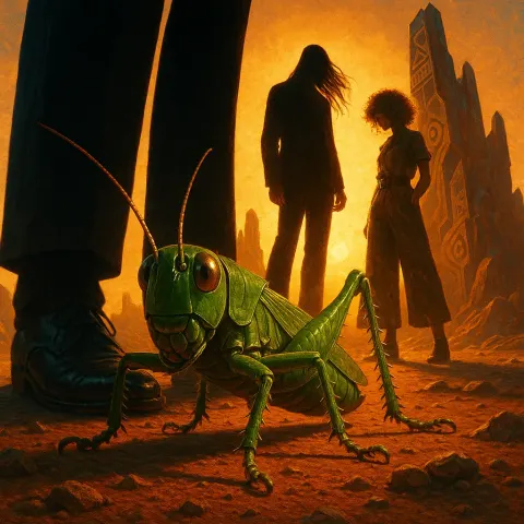 Vibrant Green Grasshopper with Powerfully Enlarged Femora