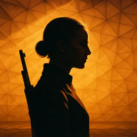 Stark Silhouette of a Diminutive Female Revolutionary Leader