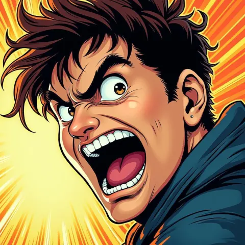 Intense Manga Portrait With Blazing Emotions