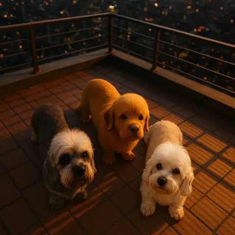 On a Panoramic Rooftop Overlooking Illuminated City Lights