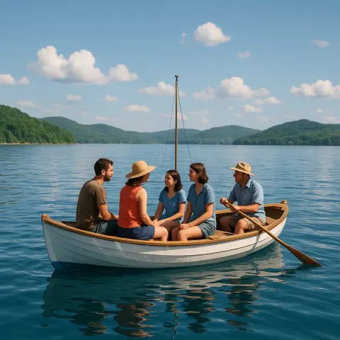 Group of People on a Small Boat