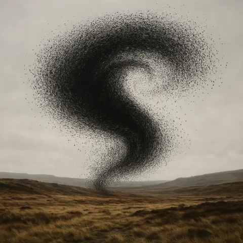 Vast Flock of Innumerable Tiny Birds Forms