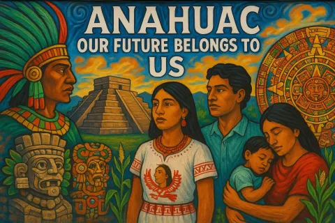 Vibrant Mural Featuring Aztec-inspired Imagery