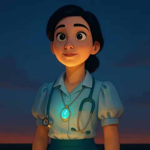 Disney Pixar-style Healthcare Worker with Expressive