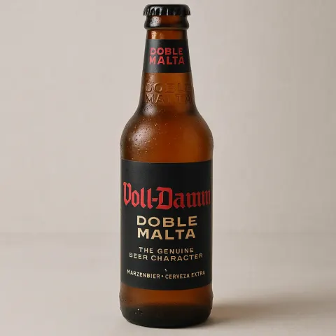 Brown Glass Bottle of Voll-Damm Doble Malta Beer