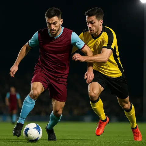 Soccer Player in a Maroon