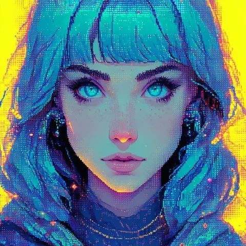 Glowing Pixel Portrait of Alice Jane Baxter