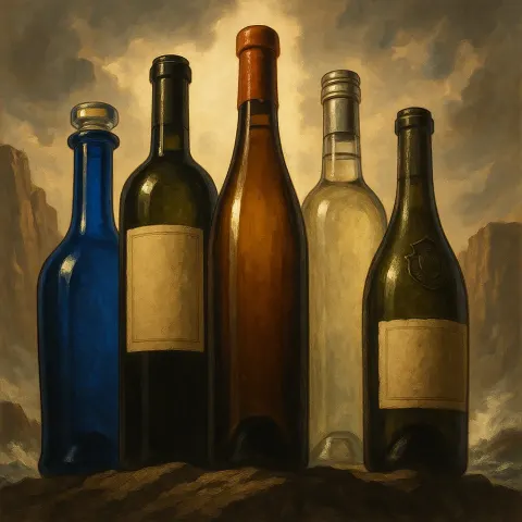 Five Wine Bottles