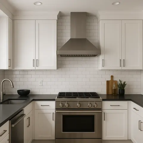 Modern Kitchen with White Cabinets