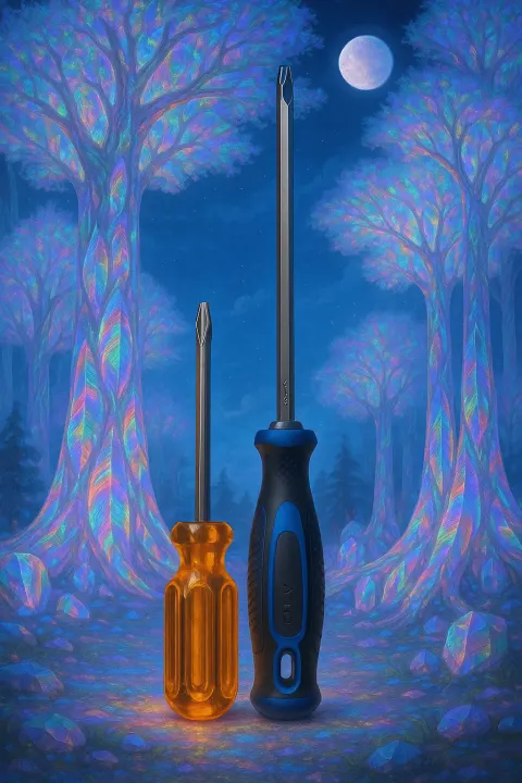 Amidst Forests of Giant Glowing Crystal Trees under Twin Moons