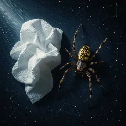Garden Spider Distinguished by its Intricate Yellow Markings