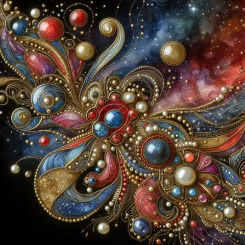 Abstract Watercolor Space Alien Artwork