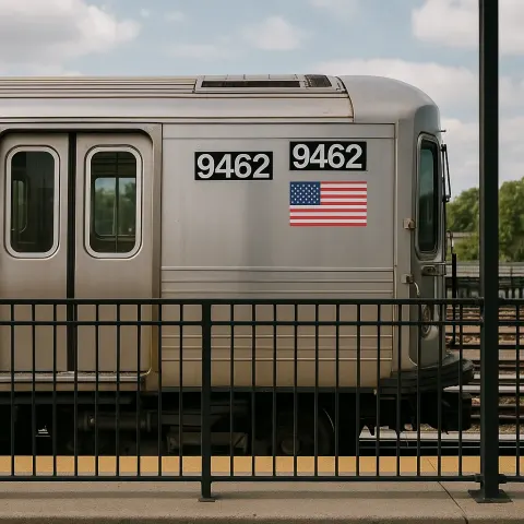 Silver Subway Train Labeled "9462"