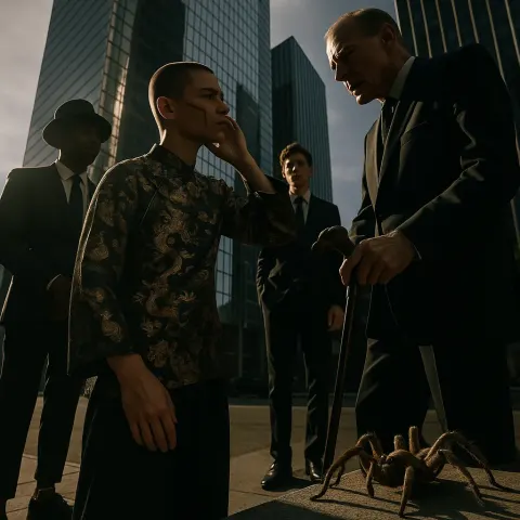 Fair-skinned Hero with a Buzz Cut and Ceremonial War Paint