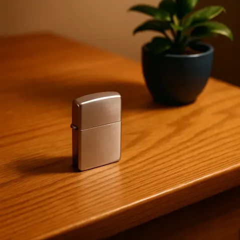 Placed on a Polished Oak Desk Is a Sleek