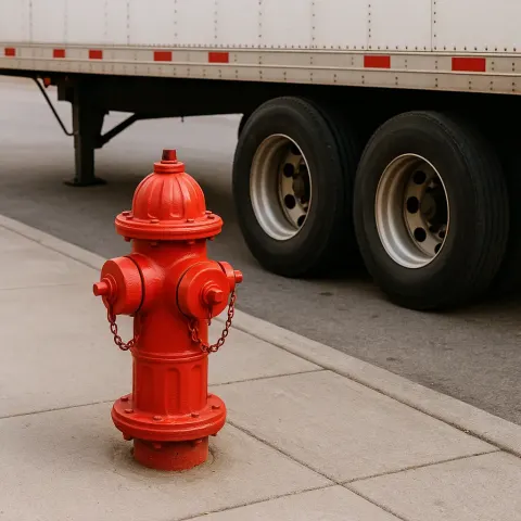 Red Fire Hydrant on a Concrete Sidewalk