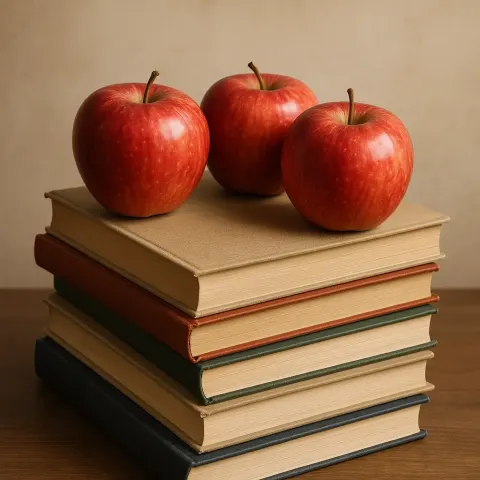 Lifelike Portrayal That Includes a Total of Three Apples