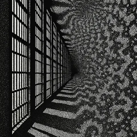 Prison's Stark Vertical Lines
