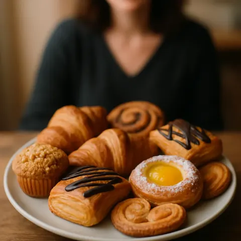 Assortment of Pastries Arranged on a Platter