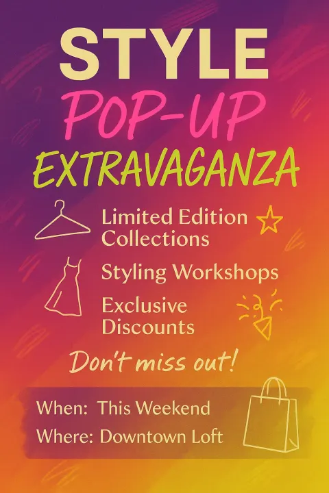 Design a Promotional Poster for an Upcoming Fashion Pop-up Event