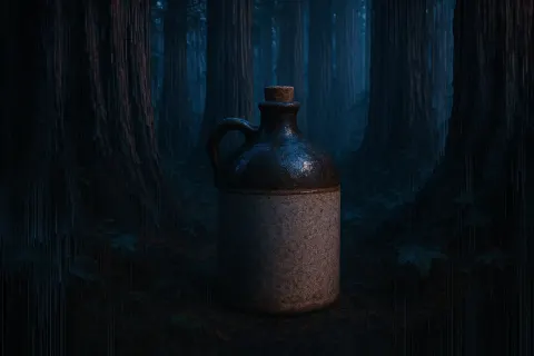 Single Salt-glazed Stoneware Whiskey Jug