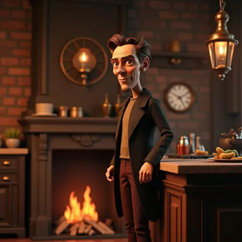 Steve Buscemi in a Magical Fireplace Kitchen