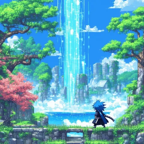 Rimuru Unleashing Bankai in Pixel Bleach World