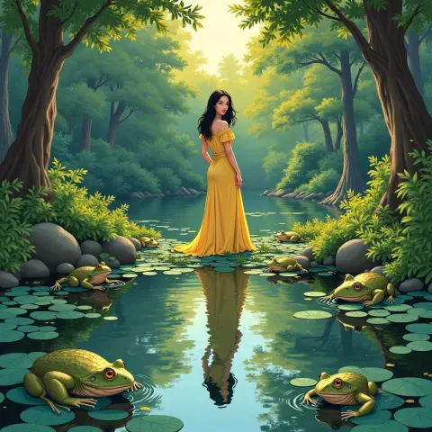 Monica Bellucci as Snow White Among Frogs