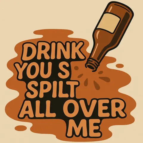 Spilled Drink Forms a Puddle
