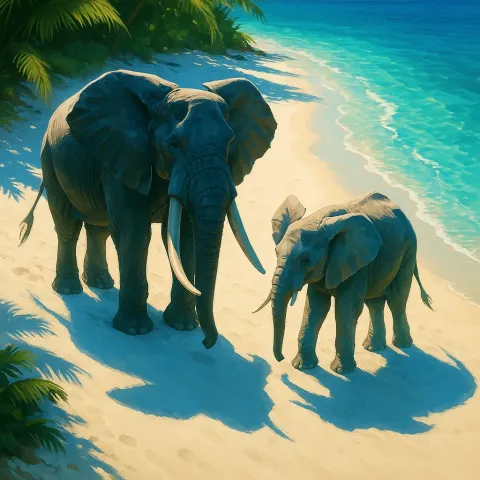Tropical Beach of Pristine White Sand and Vibrant Turquoise Water