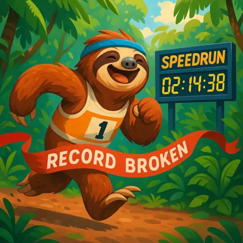 Sloth Adopted Speedrunning and Broke Records with Remarkable Swiftness