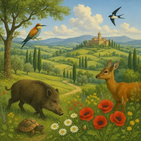 Illustration Showcasing the Diverse Ecosystems and Picturesque Views of Italy