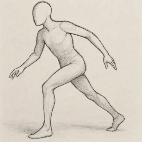 Figure Strikes an Energetic Pose
